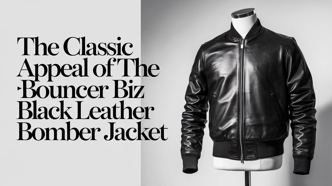 The Classic Appeal of the Bouncer Biz Black Leather Bomber Jacket