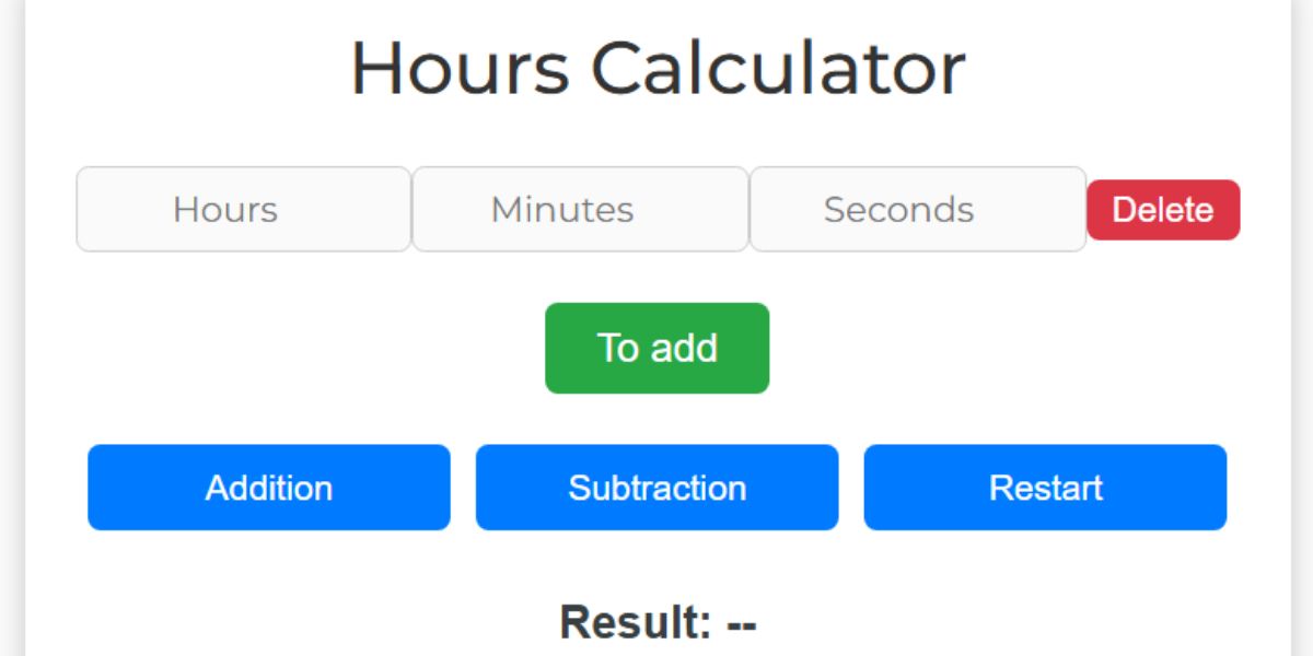 calculadora de horas