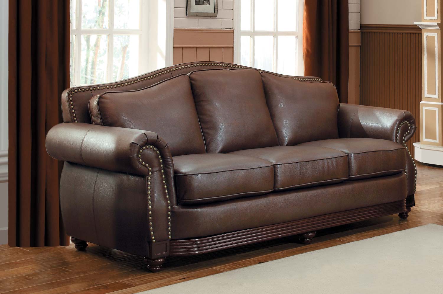 what colour goes with brown leather sofa