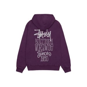 The Iconic Pull à Capuche Violet Stussy