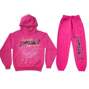 Sp5der Worldwide Pink Tracksuit Statement of Style and Comfort