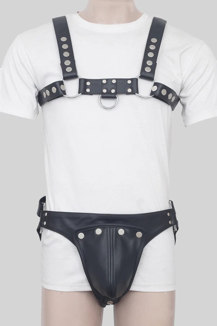 leather harness, leather bondage harness, BDSM leather harness