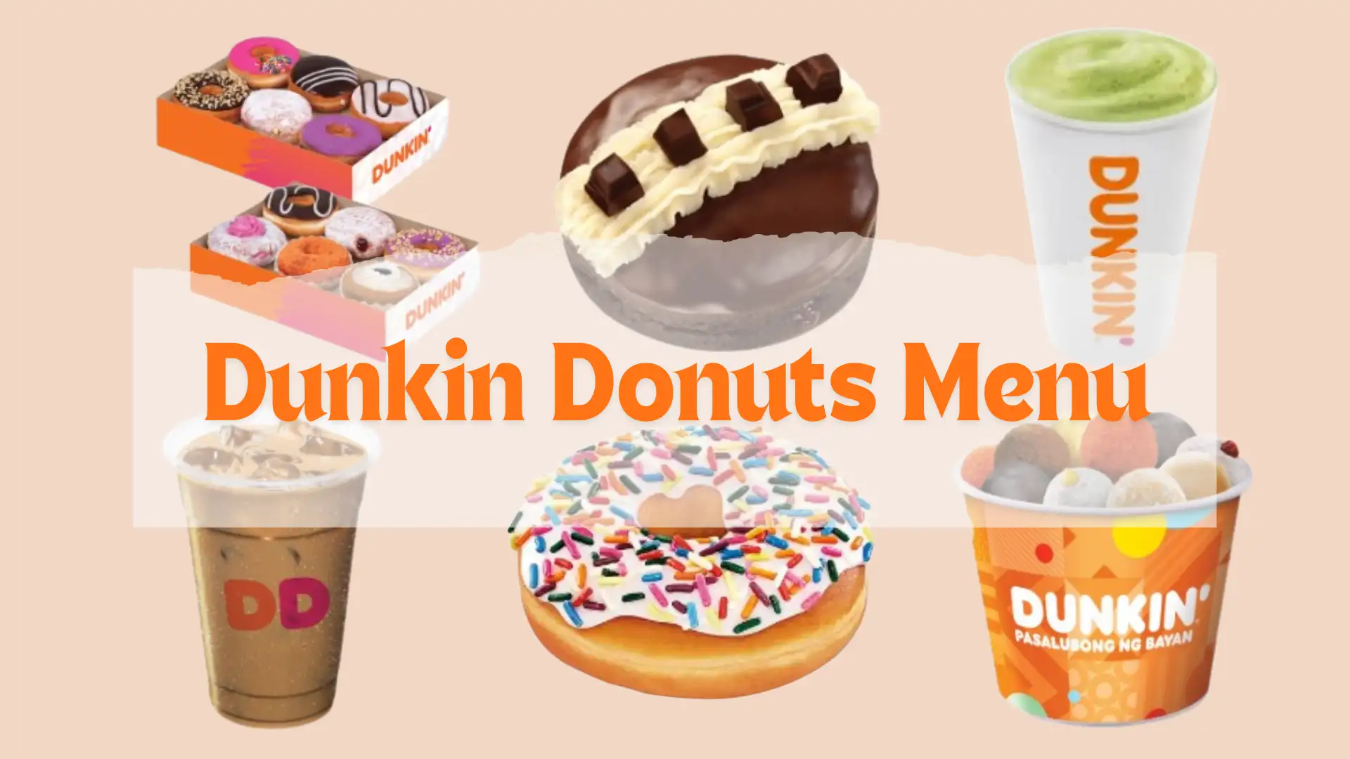 dunkin donuts. menu